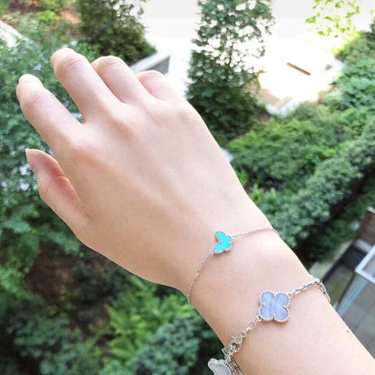 [Clover Jewelrys]BUTTERFLY TURQUOISE BUTTERFLY BRACELET SILVER