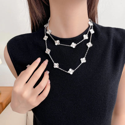 [Clover Jewelrys]CLOVER WHITE GOLD  LONG NECKLACE 20 MOTIFS