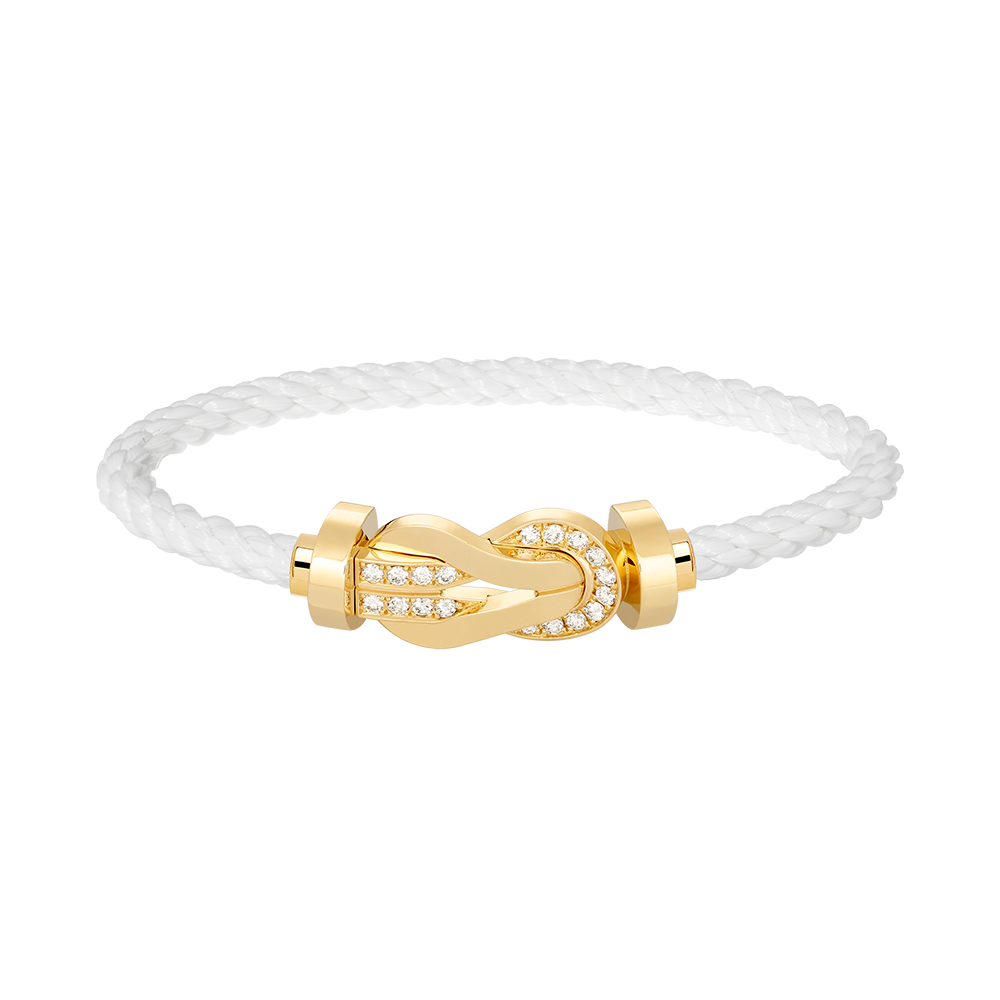 [Clover Jewelrys]CHANCE LARGE 8 FIGURE BUCKLE HALF DIAMOND BRACELET GOLD