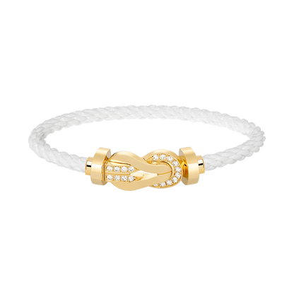 [Clover Jewelrys]CHANCE LARGE 8 FIGURE BUCKLE HALF DIAMOND BRACELET GOLD