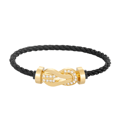 [Clover Jewelrys]CHANCE LARGE 8 FIGURE BUCKLE HALF DIAMOND BRACELET GOLD