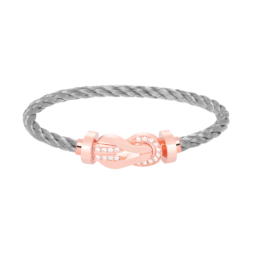 [Clover Jewelrys]CHANCE LARGE 8 FIGURE BUCKLE HALF DIAMOND BRACELET ROSE GOLD