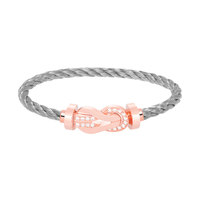 [Clover Jewelrys]CHANCE LARGE 8 FIGURE BUCKLE HALF DIAMOND BRACELET ROSE GOLD