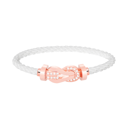 [Clover Jewelrys]CHANCE LARGE 8 FIGURE BUCKLE HALF DIAMOND BRACELET ROSE GOLD