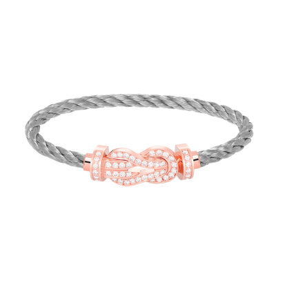 [Clover Jewelrys]CHANCE LARGE 8 FIGURE BUCKLE FULL DIAMOND BRACELET ROSE GOLD