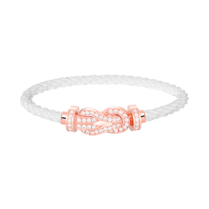 [Clover Jewelrys]CHANCE LARGE 8 FIGURE BUCKLE FULL DIAMOND BRACELET ROSE GOLD