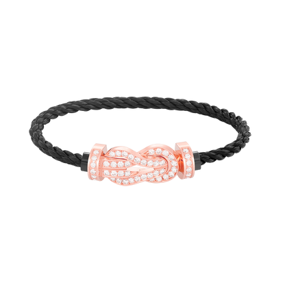 [Clover Jewelrys]CHANCE LARGE 8 FIGURE BUCKLE FULL DIAMOND BRACELET ROSE GOLD