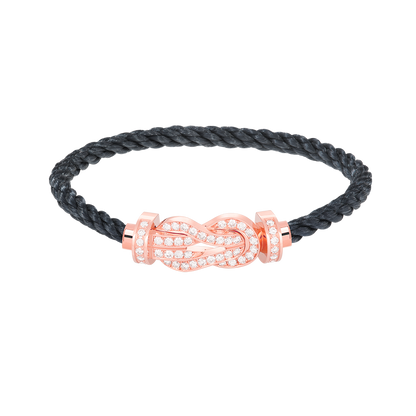 [Clover Jewelrys]CHANCE LARGE 8 FIGURE BUCKLE FULL DIAMOND BRACELET ROSE GOLD