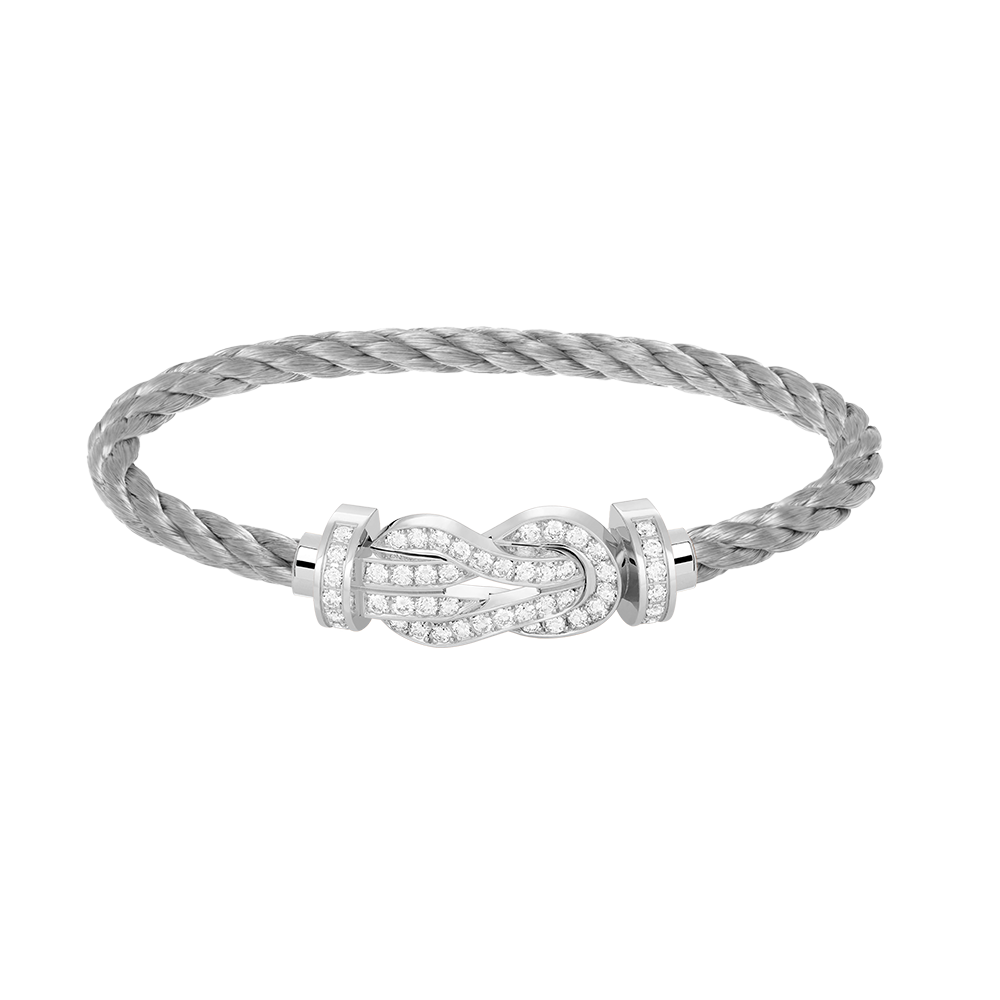 [Clover Jewelrys]CHANCE LARGE 8 FIGURE BUCKLE FULL DIAMOND BRACELET SILVER