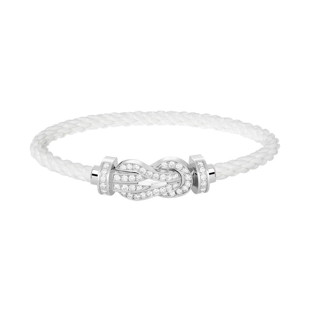 [Clover Jewelrys]CHANCE LARGE 8 FIGURE BUCKLE FULL DIAMOND BRACELET SILVER