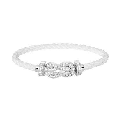 [Clover Jewelrys]CHANCE LARGE 8 FIGURE BUCKLE FULL DIAMOND BRACELET SILVER