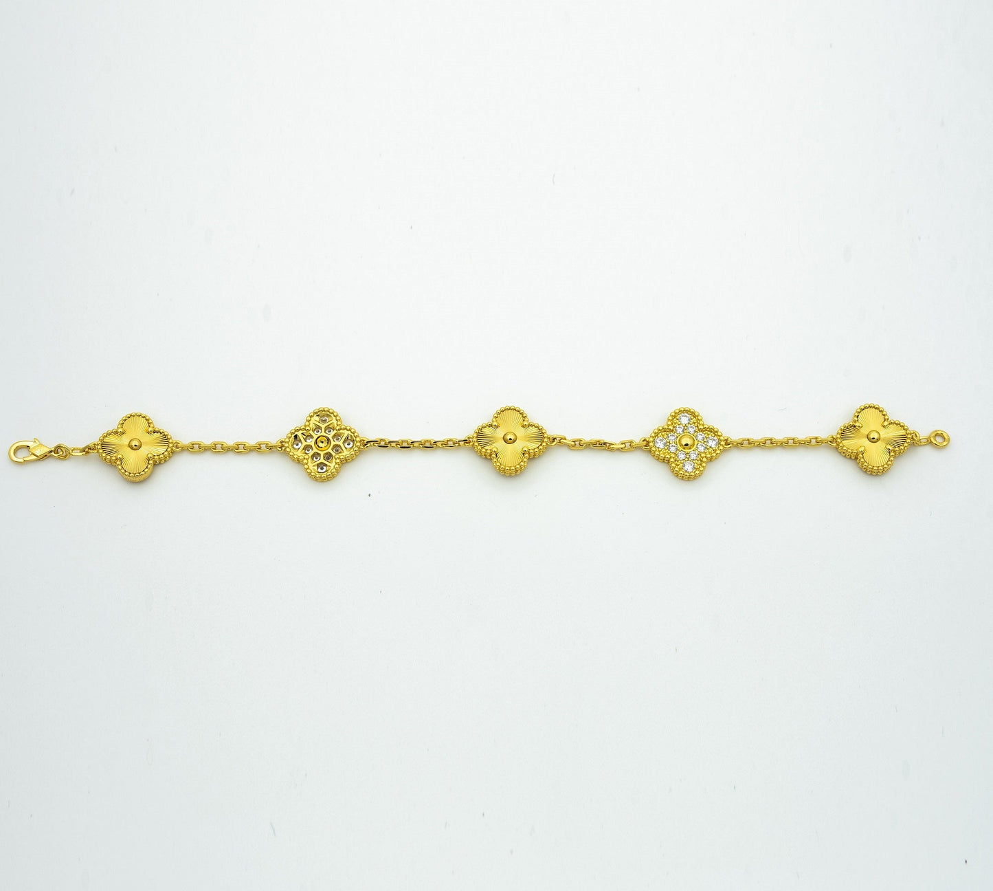 [Clover Jewelrys]CLOVER BRACELET 5 MOTIFS GOLD DIAMOND