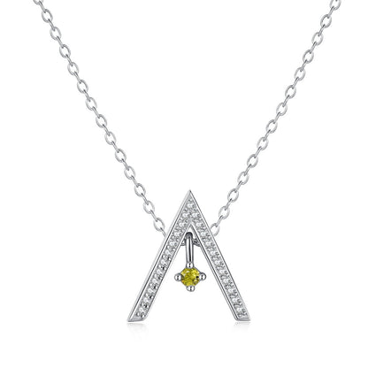 [Clover Jewelrys]Sparkling "A" Shape Necklace