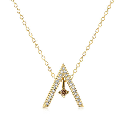 [Clover Jewelrys]Sparkling "A" Shape Necklace