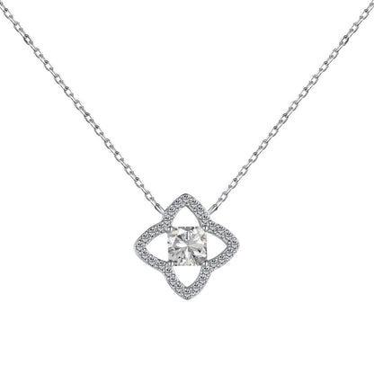 [Clover Jewelrys]Exquisite Flower Shape Princess Cut Necklace