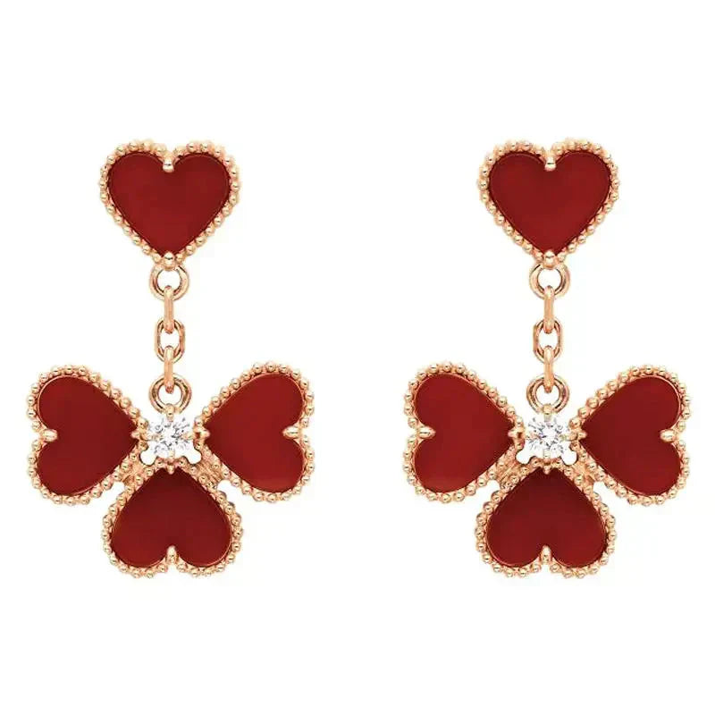 [Clover Jewelrys]SWEET CLOVER CARNELIAN EARRINGS