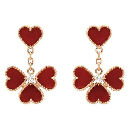 [Clover Jewelrys]SWEET CLOVER CARNELIAN EARRINGS