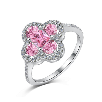 [Clover Jewelrys]Luxurious Eternity Flower Shape Banquet Ring