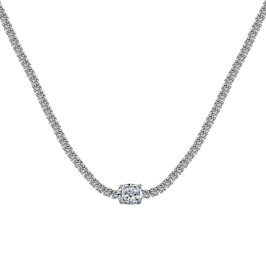 [Clover Jewelrys]1.0 Carat Shining Oval Cut Necklace