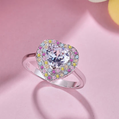 [Clover Jewelrys]Delicate Ebullient Heart Shape Wedding Ring