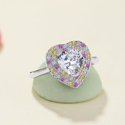 [Clover Jewelrys]Delicate Ebullient Heart Shape Wedding Ring