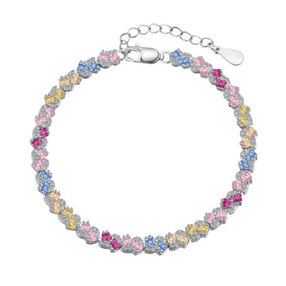 [Clover Jewelrys]Ornate Colorful Flower Shape Party Bracelet