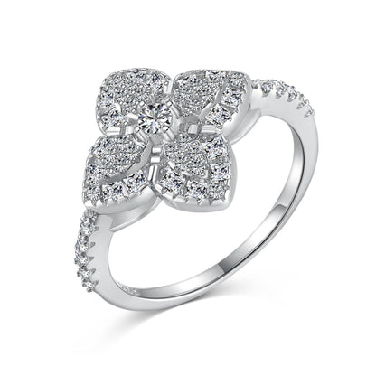 [Clover Jewelrys]Luxurious Colorful Flower Shape Banquet Ring