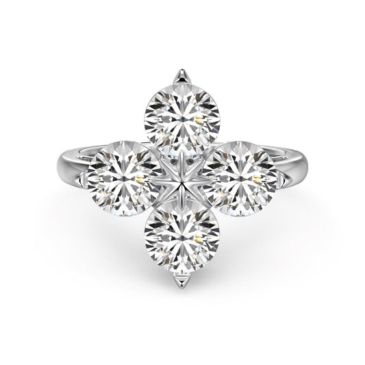 [Clover Jewelrys]Four-Leaf Clover Eight-Pointed Star Ring