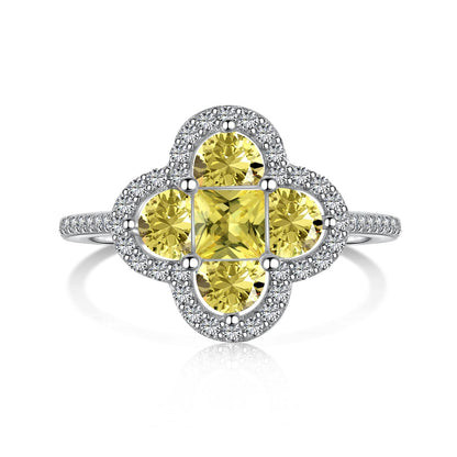 [Clover Jewelrys]Luxurious Eternity Flower Shape Banquet Ring