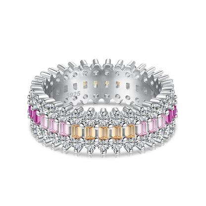 [Clover Jewelrys]Ornate Colorful Radiant Cut Daily Ring