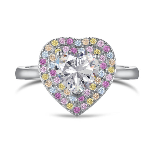 [Clover Jewelrys]Delicate Ebullient Heart Shape Wedding Ring