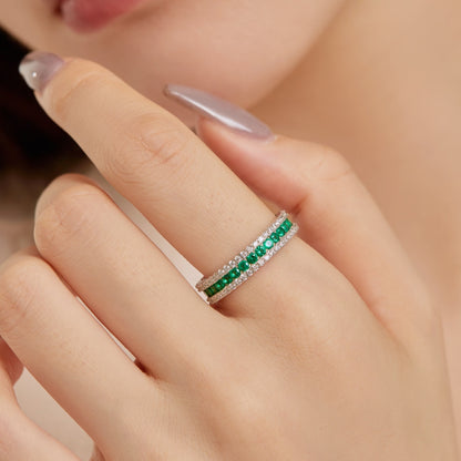 [Clover Jewelrys]Delicate Colorful Round Cut Daily Ring