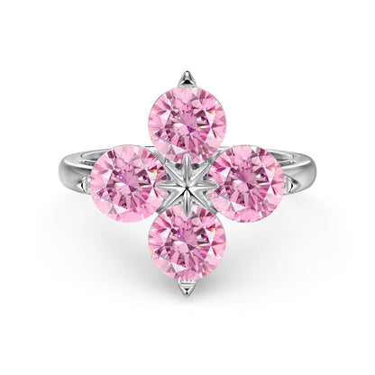 [Clover Jewelrys]Four-Leaf Clover Eight-Pointed Star Ring