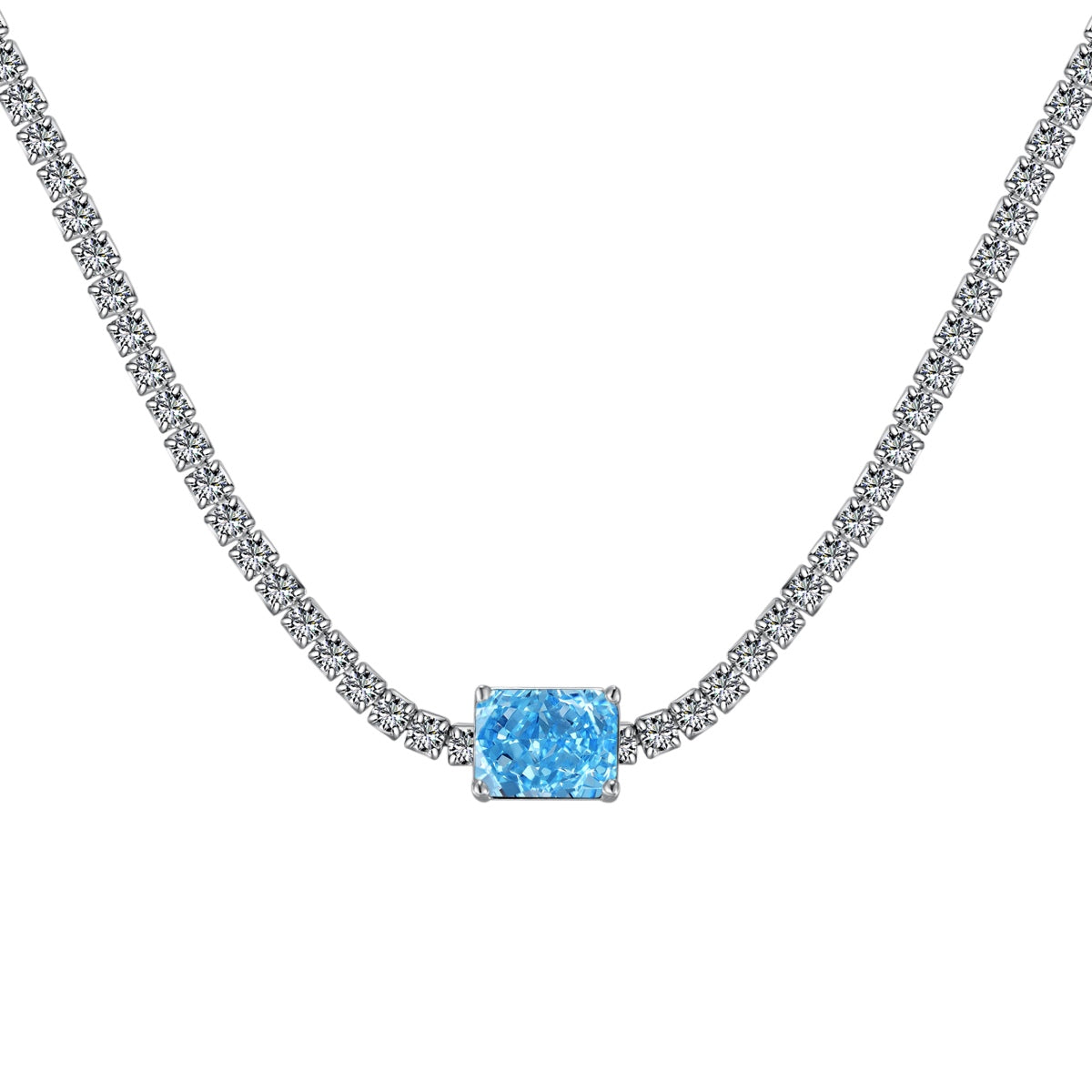 [Clover Jewelrys]2.0 carat Ornate Emerald Cut Necklace