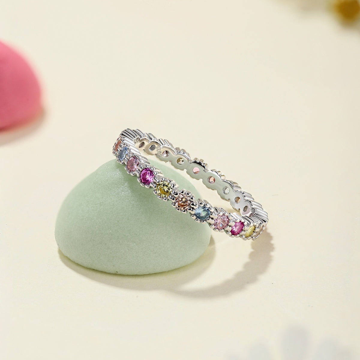 [Clover Jewelrys]Exquisite Colorful Round Cut Party Ring