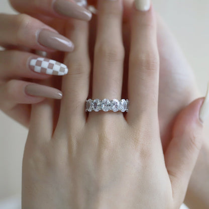 [Clover Jewelrys]Dainty Elongated Cushion Cut Tennis Ring