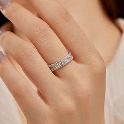 [Clover Jewelrys]Delicate Colorful Round Cut Daily Ring