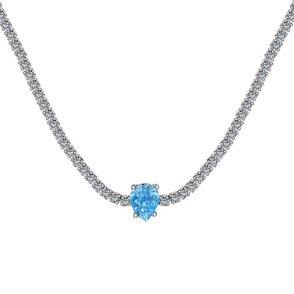 [Clover Jewelrys]1.0 carat Unique Pear Cut Tennis Necklace