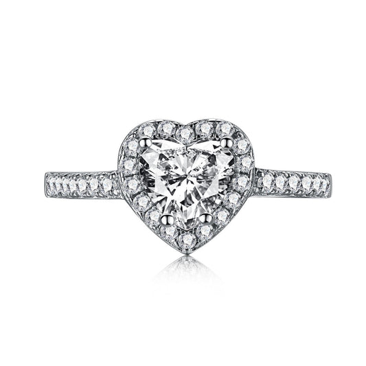 [Clover Jewelrys]Eternity Splashy Romantic Heart Shape Lover Ring