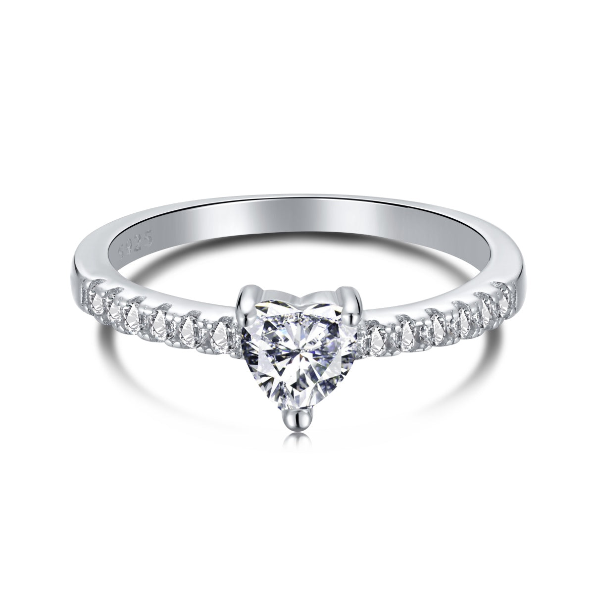 [Clover Jewelrys]0.5 Carat CaratEternity Charming Heart Shape Lover Ring