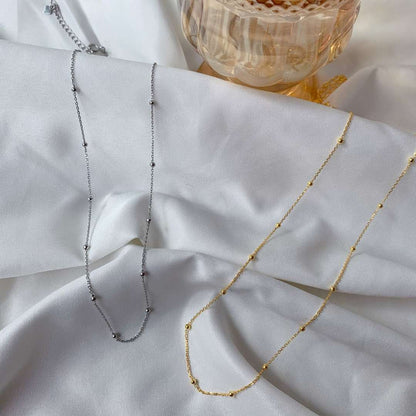 [Clover Jewelrys]Small Bead Clavicle Chain Simple Necklace