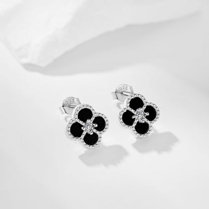 [Clover Jewelrys]Four-Leaf Clover Flower Shape Exquisite Earrings