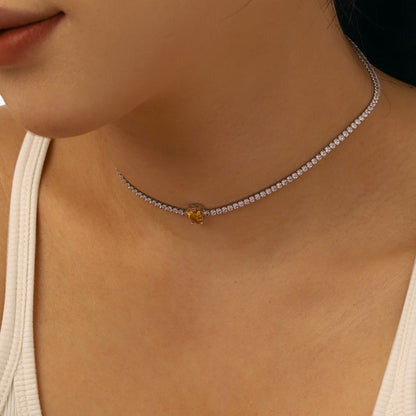 [Clover Jewelrys]1.0 carat Unique Pear Cut Tennis Necklace