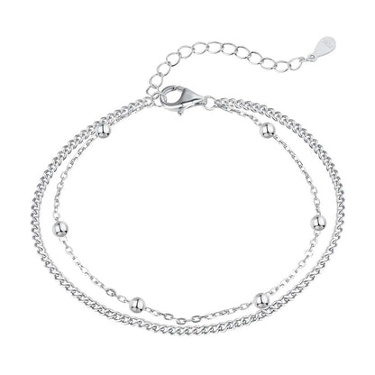 [Clover Jewelrys]Delicate Bead Double Layer Bracelet