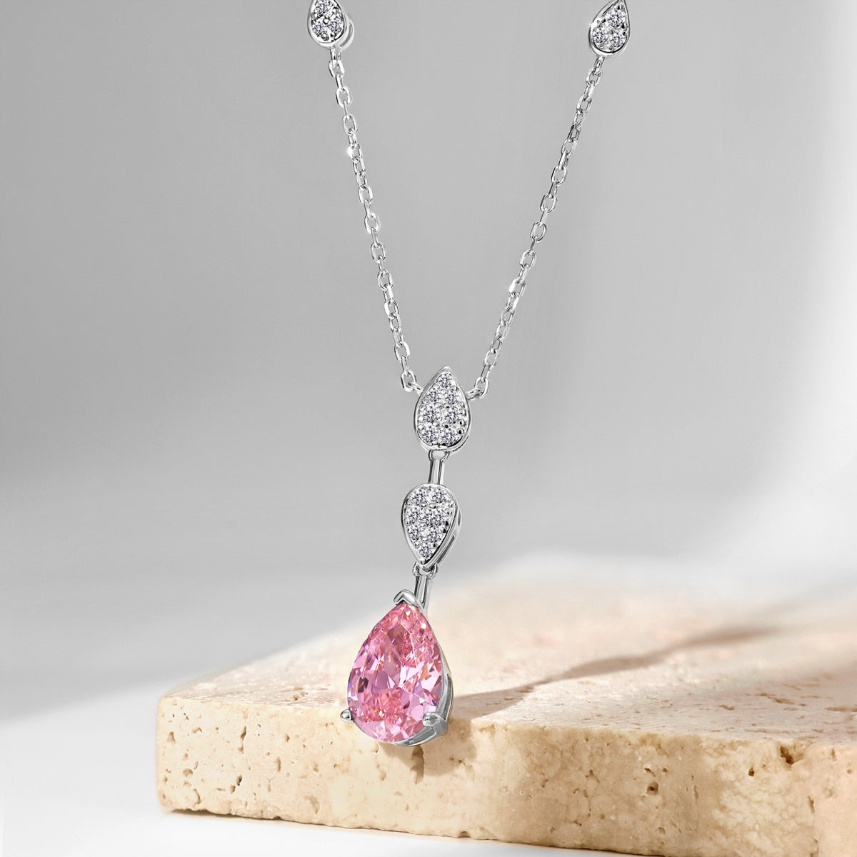 [Clover Jewelrys]Dazzling Pear Cut Necklace