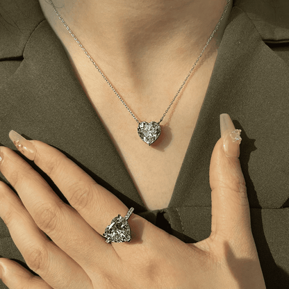 [Clover Jewelrys]6.0 carat Radiant Heart Shape Necklace