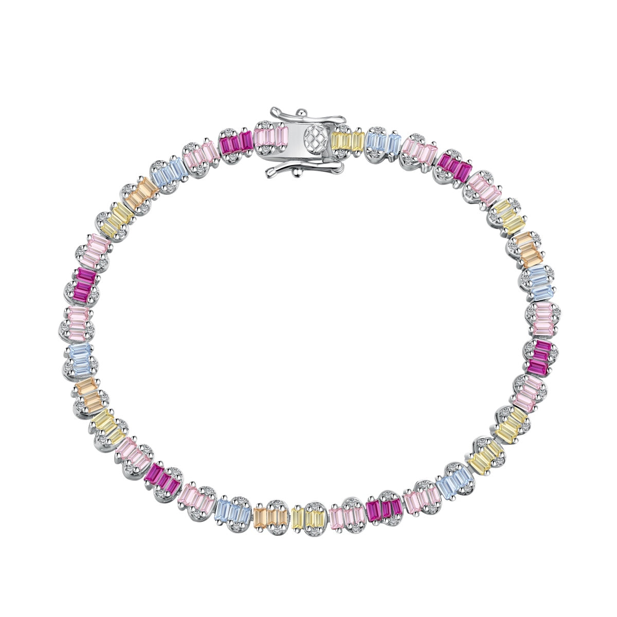 [Clover Jewelrys]Delicate Colorful Emerald Cut Party Bracelet