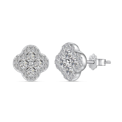 [Clover Jewelrys]Four-Leaf Clover Flower Shaped Earrings