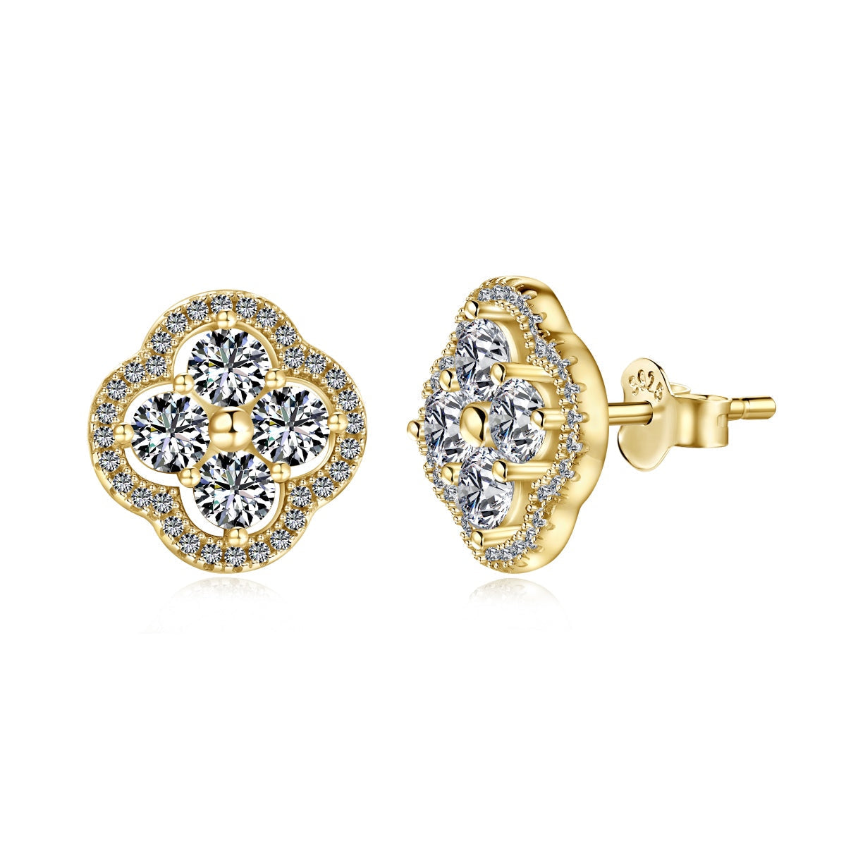 [Clover Jewelrys]Four-Leaf Clover Exquisite Earrings