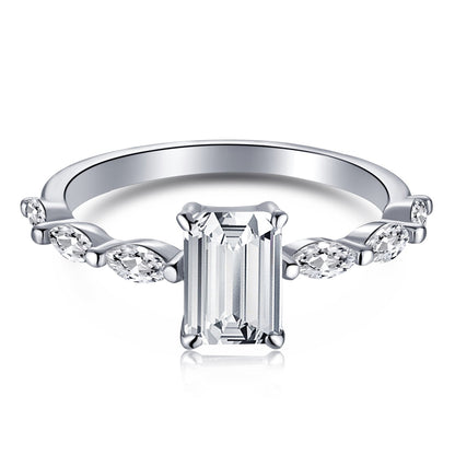 [Clover Jewelrys]1.0 Carat Dainty Resplendent Radiant Cut Daily Ring